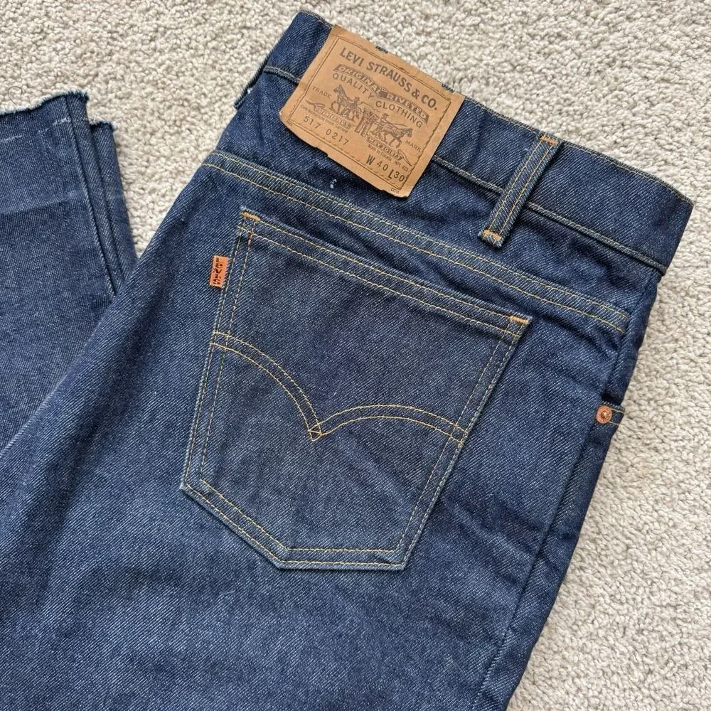 Vintage Levis 517 Jeans Mens 38 x 30 Actual Bootcut Orange Tab Dark Denim Canada